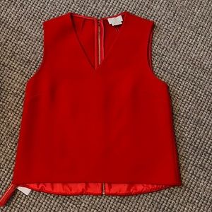 Kate Spade red wool v neck sleeveless top